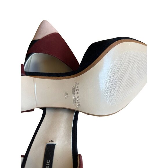 Zara Basic Women's Color Block Pointed Toe D'Orsay Pumps Heels Size 7.5 - Picture 8 of 10